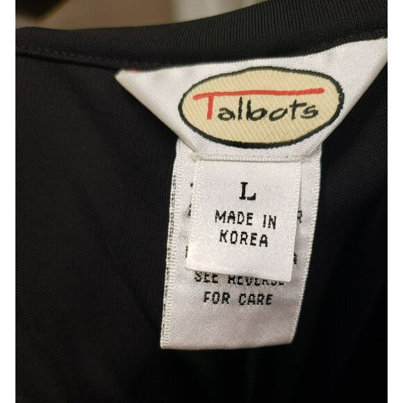 Talbots Black Wide-Leg Pants, Side Zip, Large, Professional Classic Dressy - Picture 4 of 6